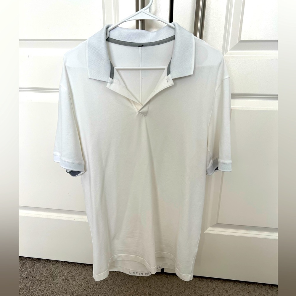 LuluLemon White Polo, Size Large